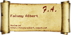 Falusy Albert névjegykártya